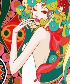 Illustration Gorgeous Woman Paint By Numbers