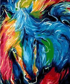 Colorful Horse City - DIY Paint By Numbers - Numeral Paint