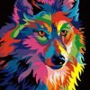 Colorful Wolf Paint by numbers