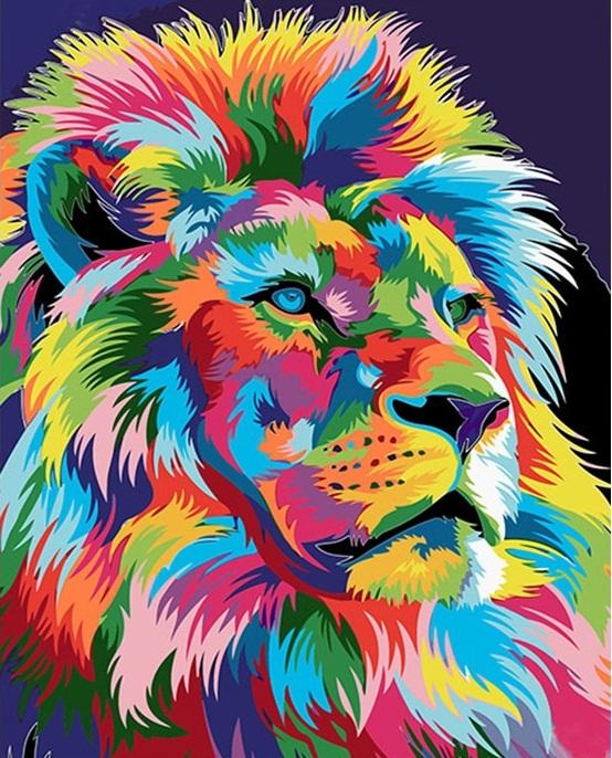 Paint by Numbers for Kids, LION Animal, DIY Paint Kit for Beginner, Nursery  Kids Room Decor Art Craft Supplies 