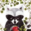 Raccoon And Apple Paint By Numbers