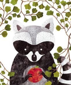 Raccoon And Apple Paint By Numbers