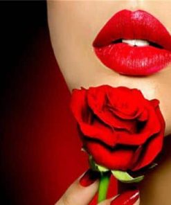 Red Rose Lips paint by numbers