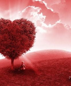 Red Heart Tree Paint By Numbers