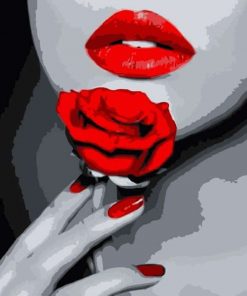 Rose Red Lips paint by numbers