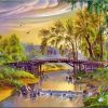 Countryside River Bridge Paint By Numbers