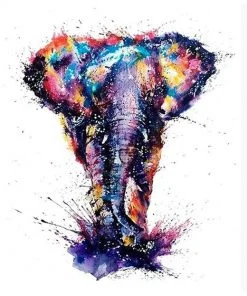 Splatter Colorful Elephant Paint By Numbers