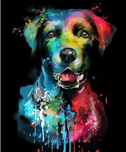 Splatter Colors Dog Paint By Numbers