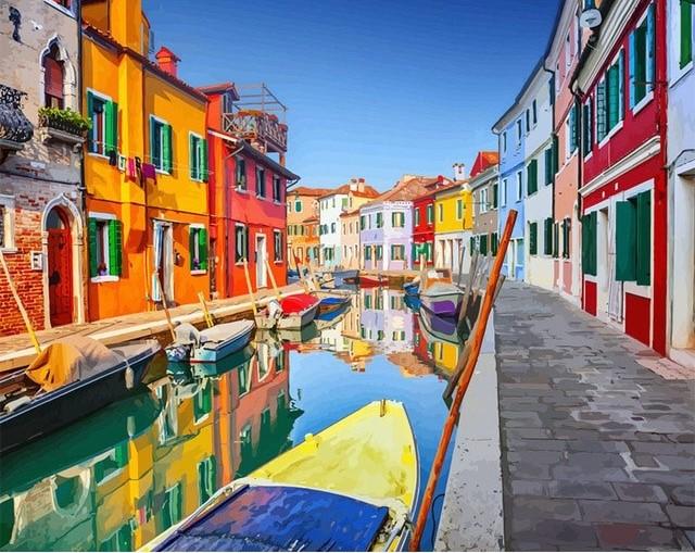 Burano Venice - Cities Paint By Number - Numeral Paint