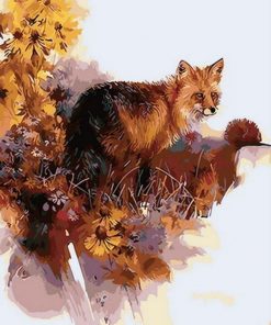 Fox Hiding in Snow  Animals Paint By Numbers