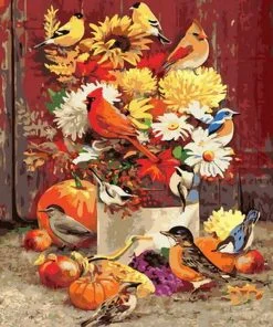 Birds And Flowers Paint By Numbers