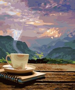 Coffee Cup On Book Paint By Numbers
