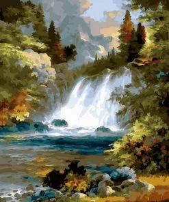 Waterfall Forest Paint By Numbers