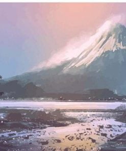 River With Snowy Mountain Paint By Numbers