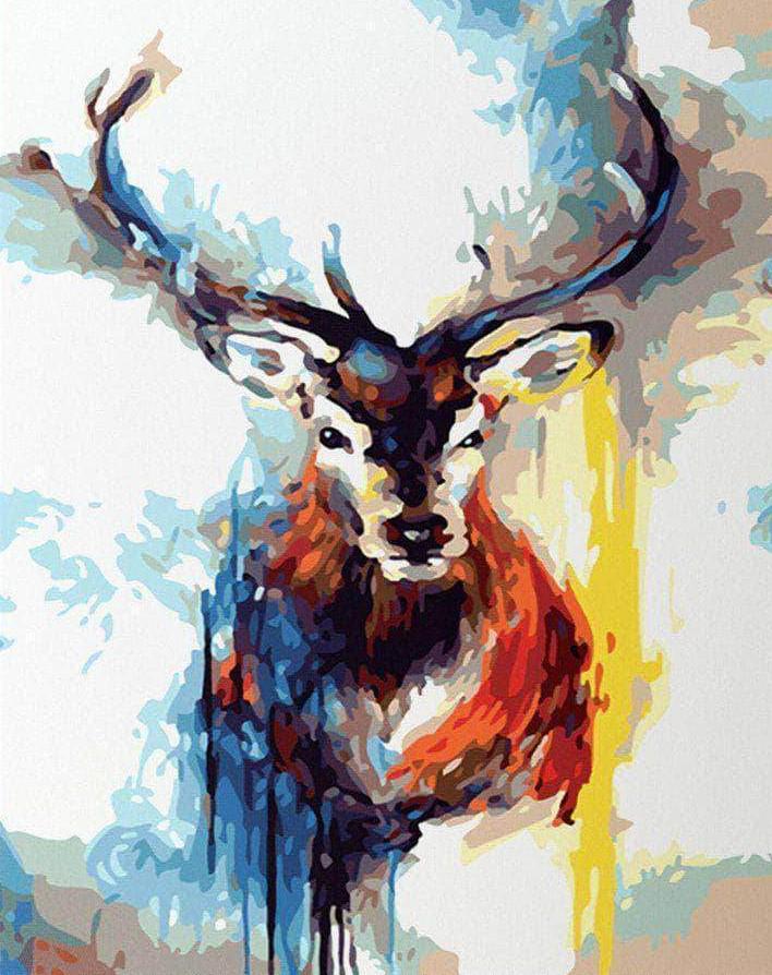 Splatter Deer paint by numbers