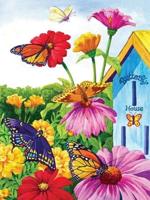 Paint By Number, Flowers and Butterflies