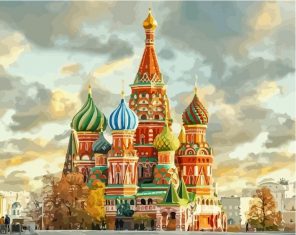 St Basils Cathedral Moscow paint by numbers