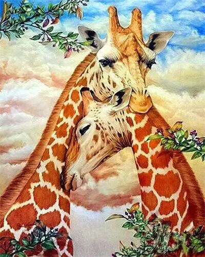 Giraffes Hug Paint By Numbers