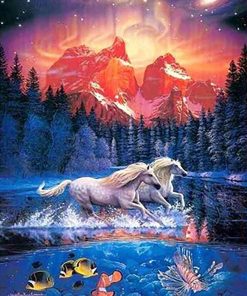 Horse Running In Magic Land Paint By Numbers