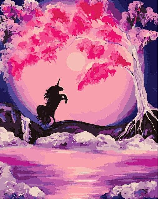 Unicorn Silhouette Paint By Numbers