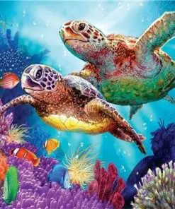 Turtle Couple Paint By Numbers