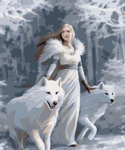 Woman And Wolves Paint By Numbers