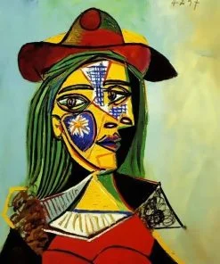Woman In Hat and Fur Collar Paint By Numbers