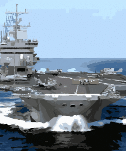 Aircraft Carriers In Ocean Paint By numbers