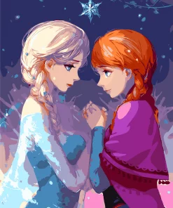 Frozen Anna And Elsa Paint By Numbers