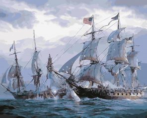 American Battle Ship Paint By Numbers