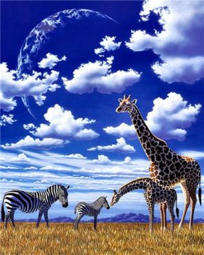 Zebras And Giraffes Paint By Numbers