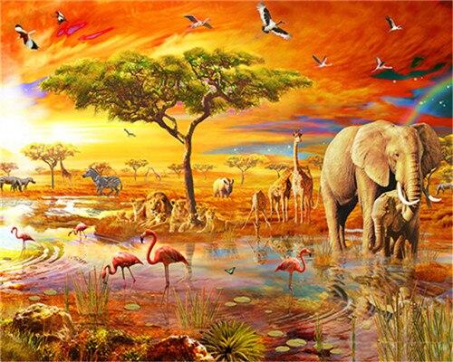 African Savanna Animals - Animals Paint By Number - Numeral Paint