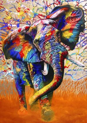 bull elephant paint by numbers