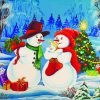Christmas Snowman family Paint By Numbers