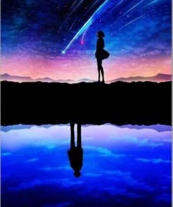 Blue Twilight Sky Cartoon and Animation Paint By Numbers