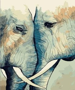 Romantic Elephants Paint By Numbers