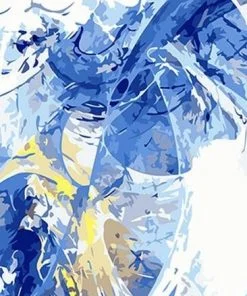 Blue Abstract Scenery Abstract Paint By Numbers
