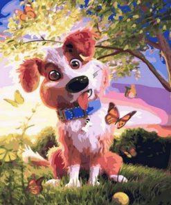 Dog And Butterfly Paint By Numbers