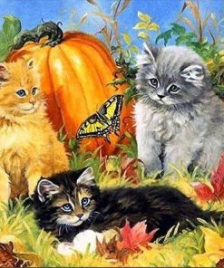 Cats With Pumpkin Paint By Numbers