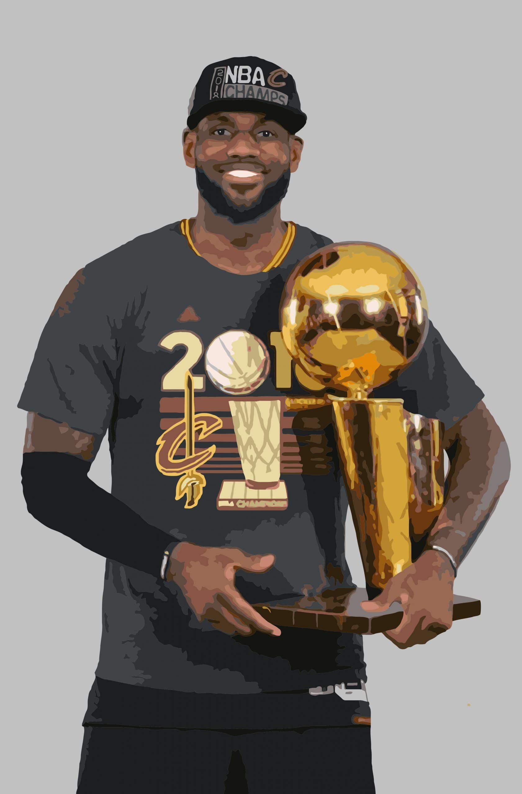 LeBron James with The Finals Trophy - People Paint By Number - Numeral ...