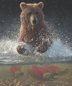 Bear And Fish Paint By Numbers
