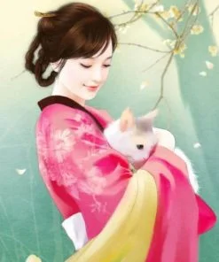 Girl And Cat Paint By Numbers