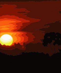 Red Sunset Paint By Numbers