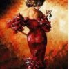 Lady In Red Paint By Numbers