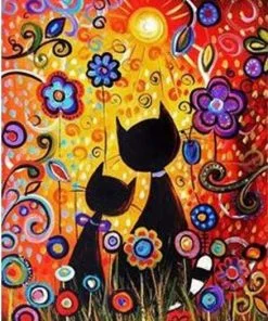 Cats And Flowers Paint By Numbers