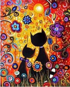 Cats And Flowers Paint By Numbers