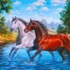 White And Brown Horses Paint By Numbers