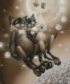 Romantic Cats In Space Paint By Numbers