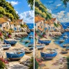 Original photograph and finished custom painting of a coastal landscape