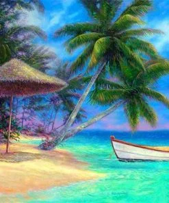 Blue Sea Island Seascape Paint By Numbers
